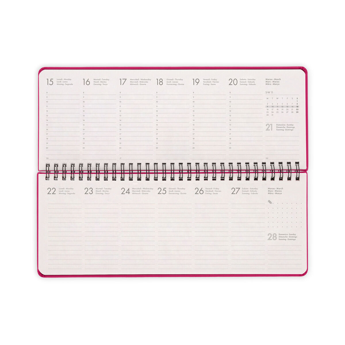 Legami - 13-Month Desk Planner 2027 - Raspberry Jam