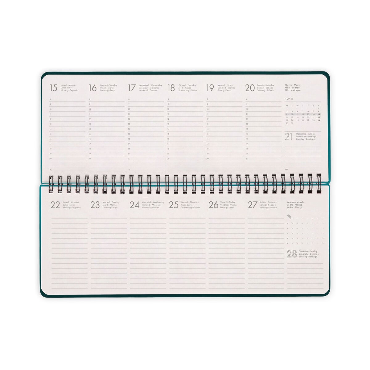 Legami - 13-Month Desk Planner 2027 - Deep Teal