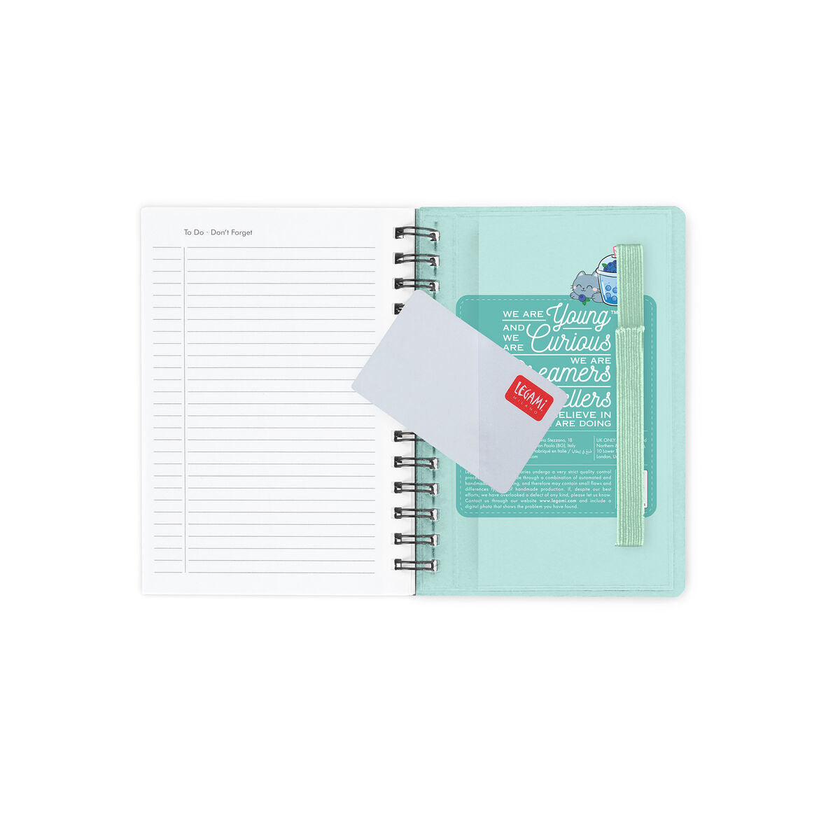 Legami - 12-Month Weekly Günlük - Küçük Spiral-Bound 2027 - Kitty Bubble Tea