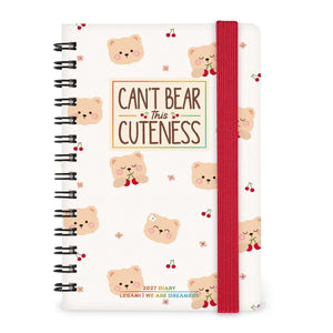 Legami - 12-Month Weekly Günlük - Küçük Spiral-Bound 2027 - Ayıcık White