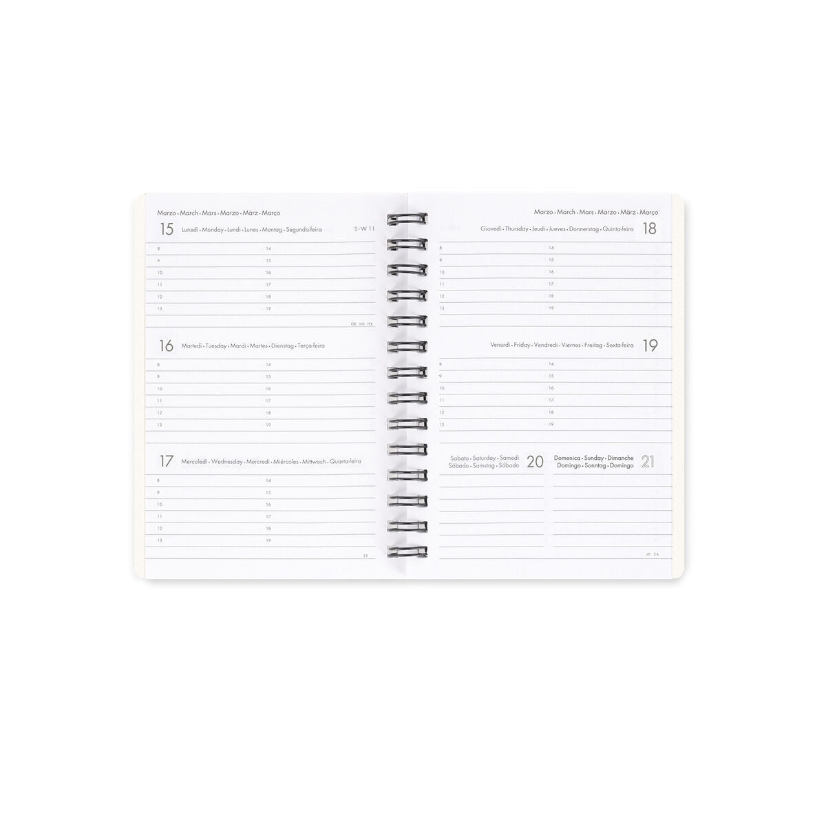 Legami - 12-Month Weekly Günlük - Küçük Spiral-Bound 2027 - Ayıcık White