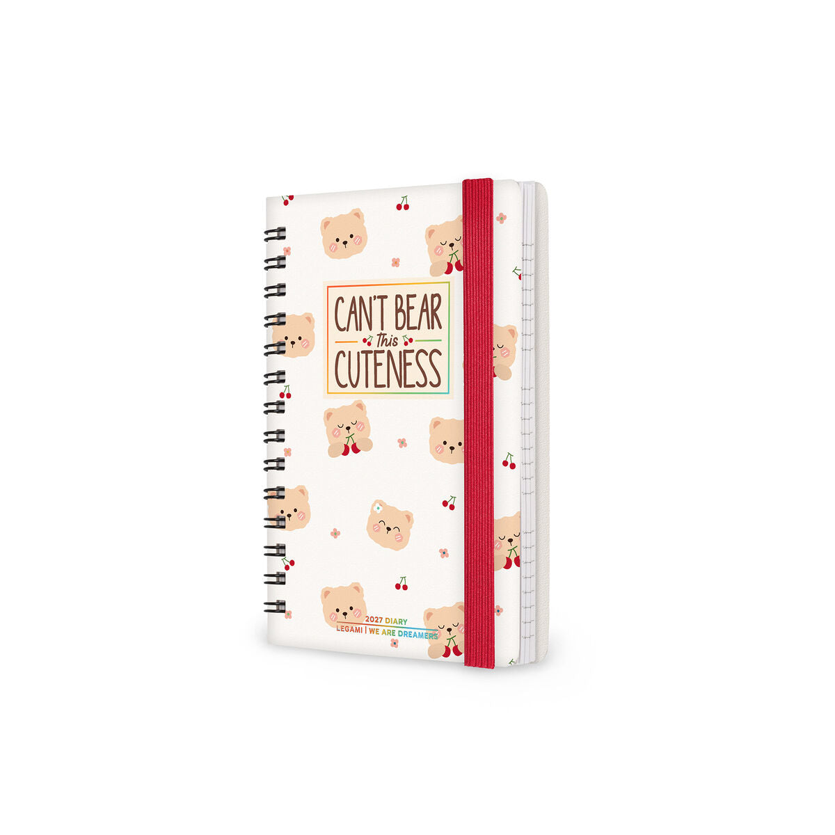 Legami - 12-Month Weekly Günlük - Küçük Spiral-Bound 2027 - Ayıcık White