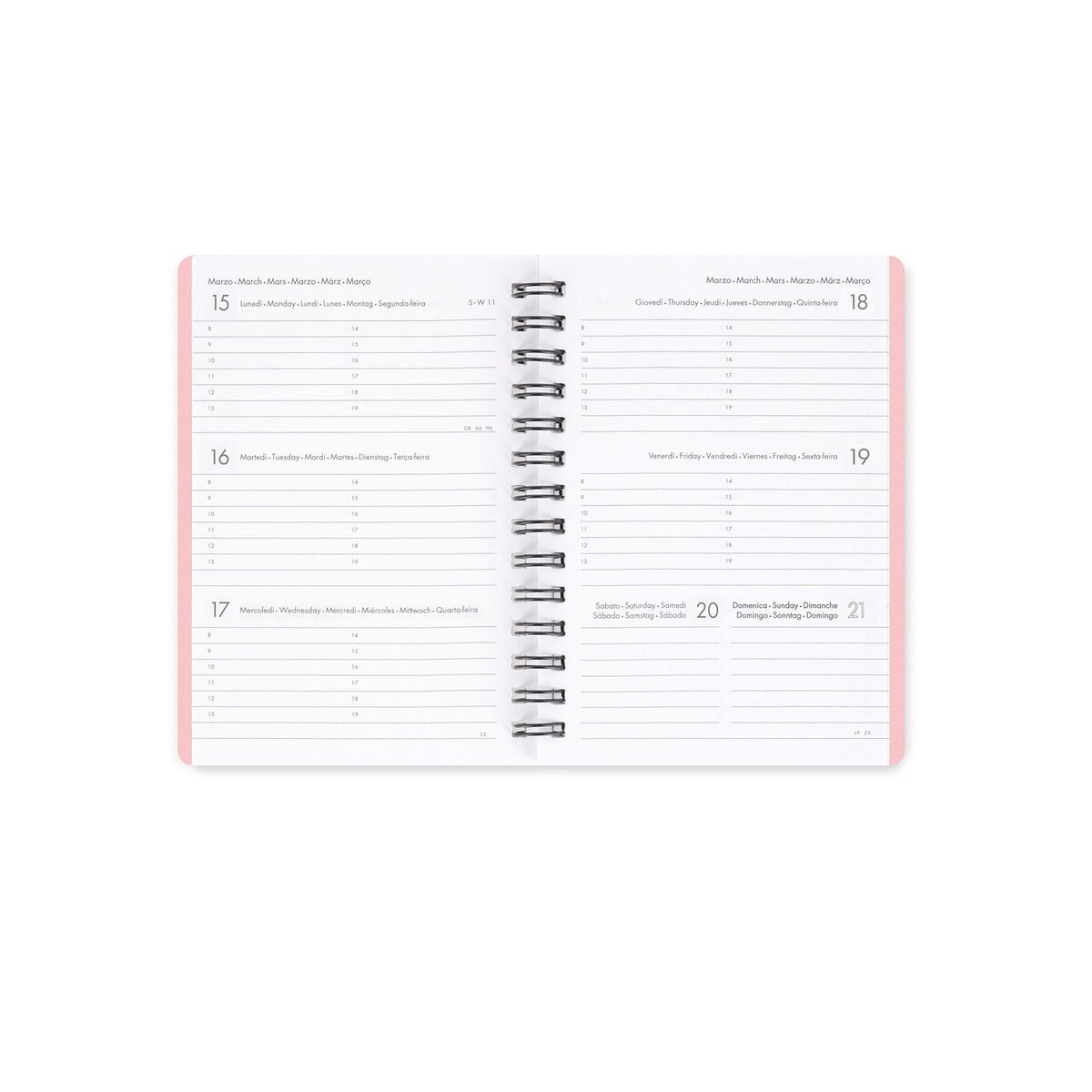 Legami - 12-Month Weekly Günlük - Küçük Spiral-Bound 2027 - Croissant