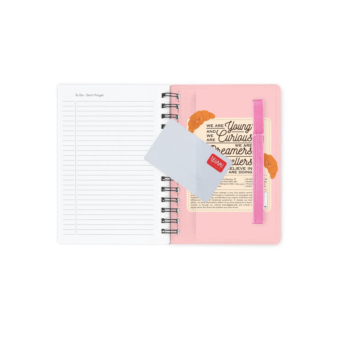 Legami - 12-Month Weekly Günlük - Küçük Spiral-Bound 2027 - Croissant