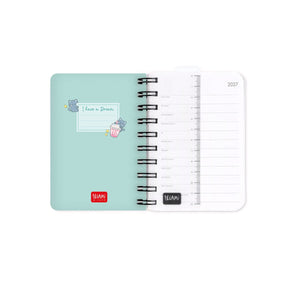 Legami - 12-Month Küçük Spiral-Bound Daily Günlük 2027 - Kitty Bubble Tea