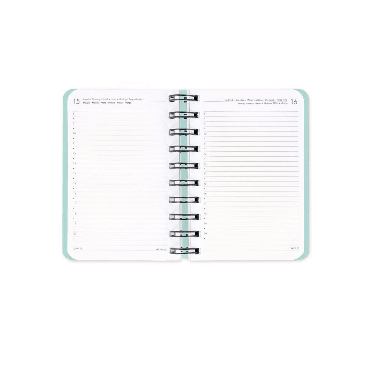 Legami - 12-Month Küçük Spiral-Bound Daily Günlük 2027 - Kitty Bubble Tea