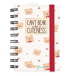 Legami - 12-Month Küçük Spiral-Bound Daily Günlük 2027 - Ayıcık White