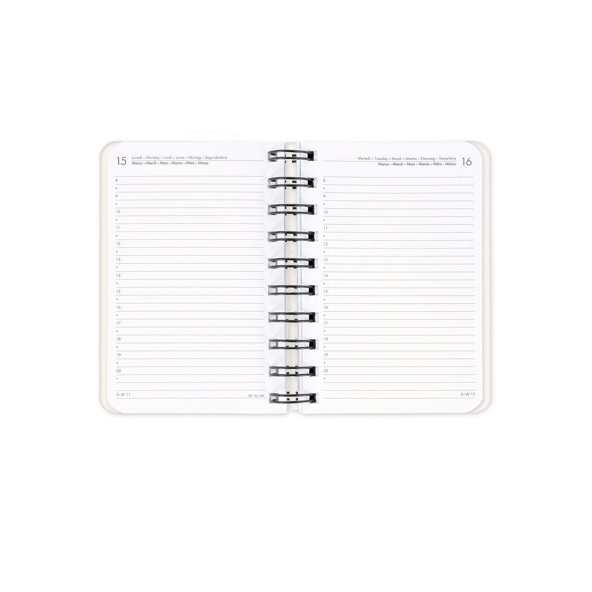 Legami - 12-Month Küçük Spiral-Bound Daily Günlük 2027 - Ayıcık White