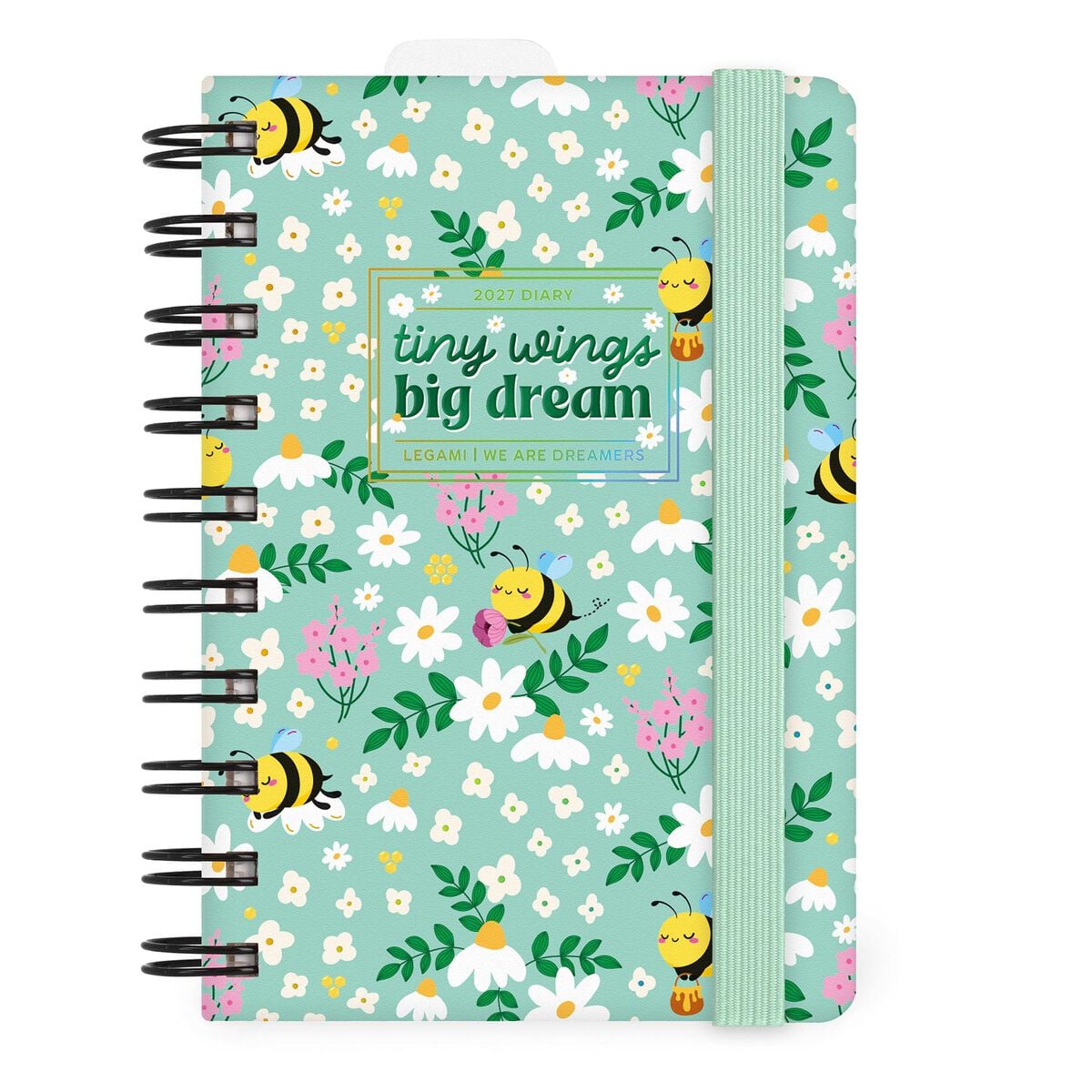Legami - 12-Month Küçük Spiral-Bound Daily Günlük 2027 - Bee