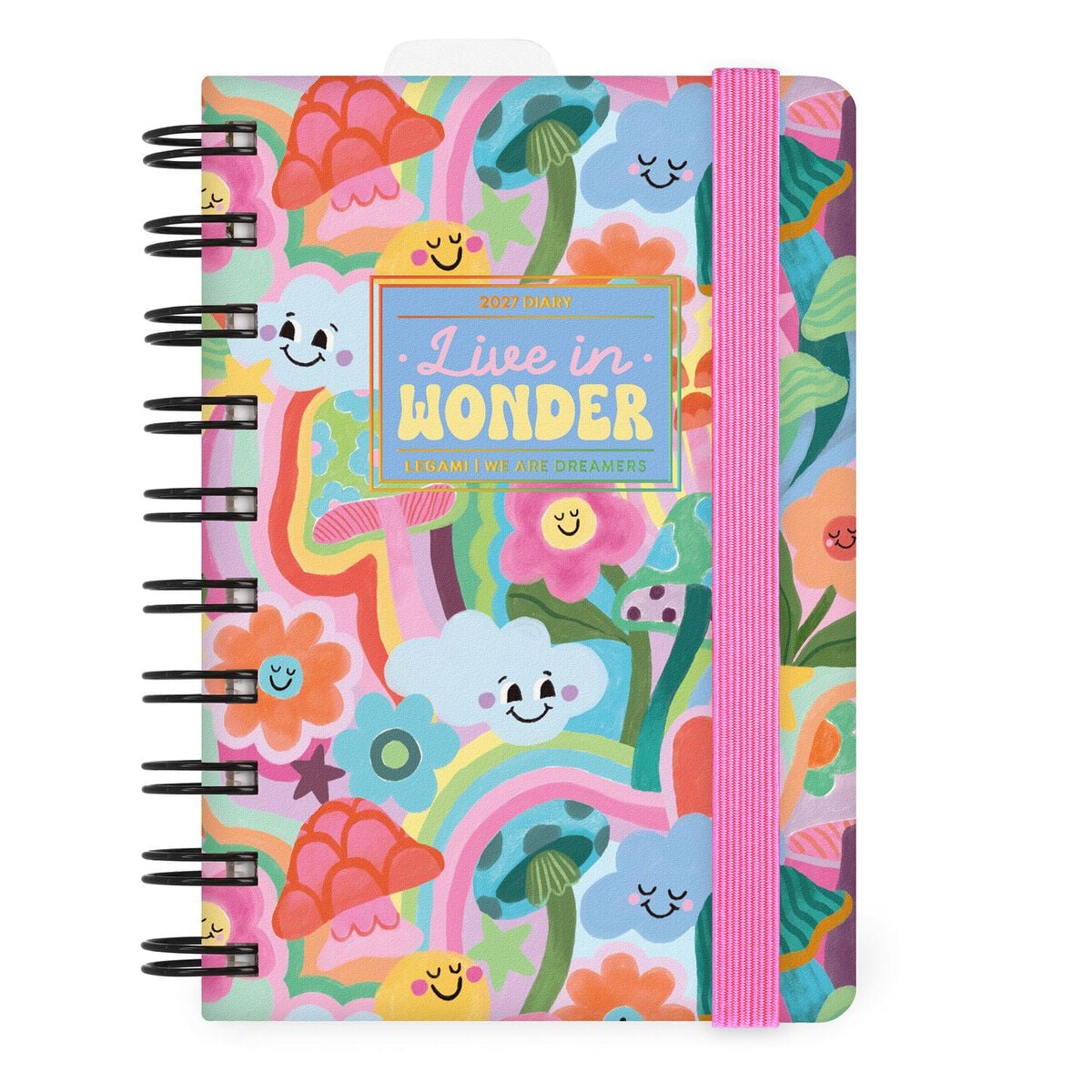 Legami - 12-Month Küçük Spiral-Bound Daily Günlük 2027 - Mushrooms