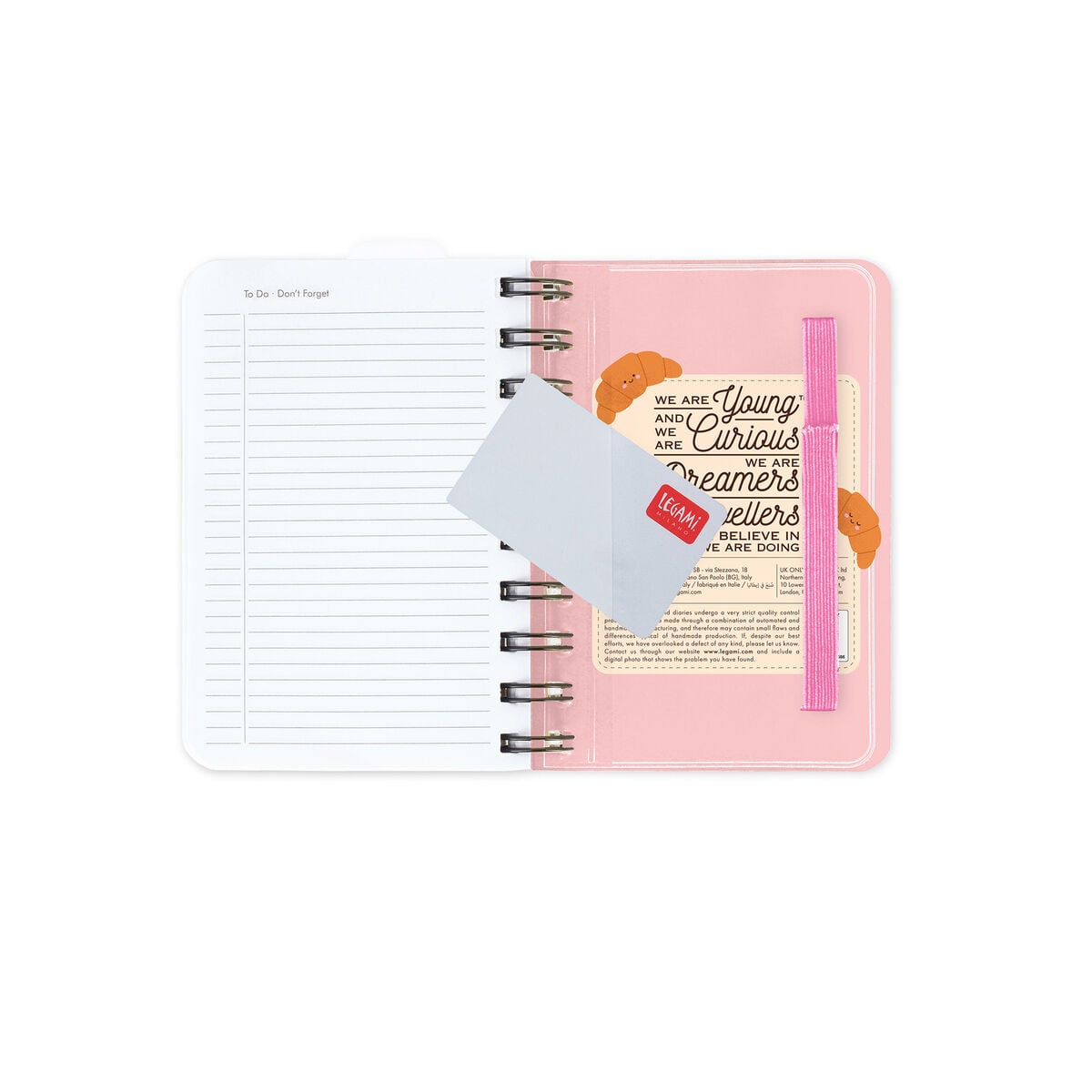 Legami - 12-Month Küçük Spiral-Bound Daily Günlük 2027 - Croissant
