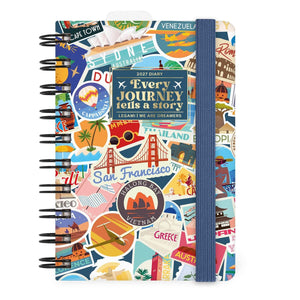 Legami - 12-Month Küçük Spiral-Bound Daily Günlük 2027 - Seyahat Stickers