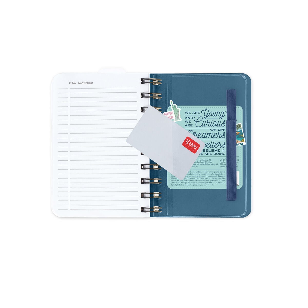 Legami - 12-Month Küçük Spiral-Bound Daily Günlük 2027 - Seyahat Stickers