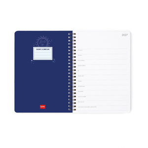 Legami - 12-Month Büyük Spiral-Bound Weekly Günlük 2027 - Celestial