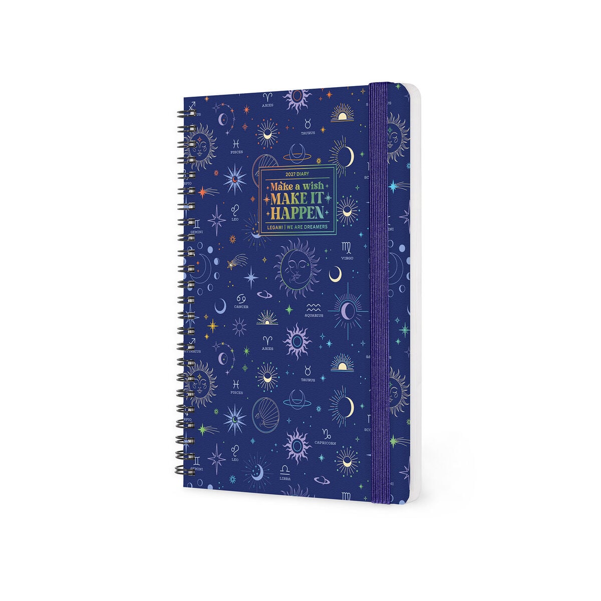 Legami - 12-Month Büyük Spiral-Bound Weekly Günlük 2027 - Celestial