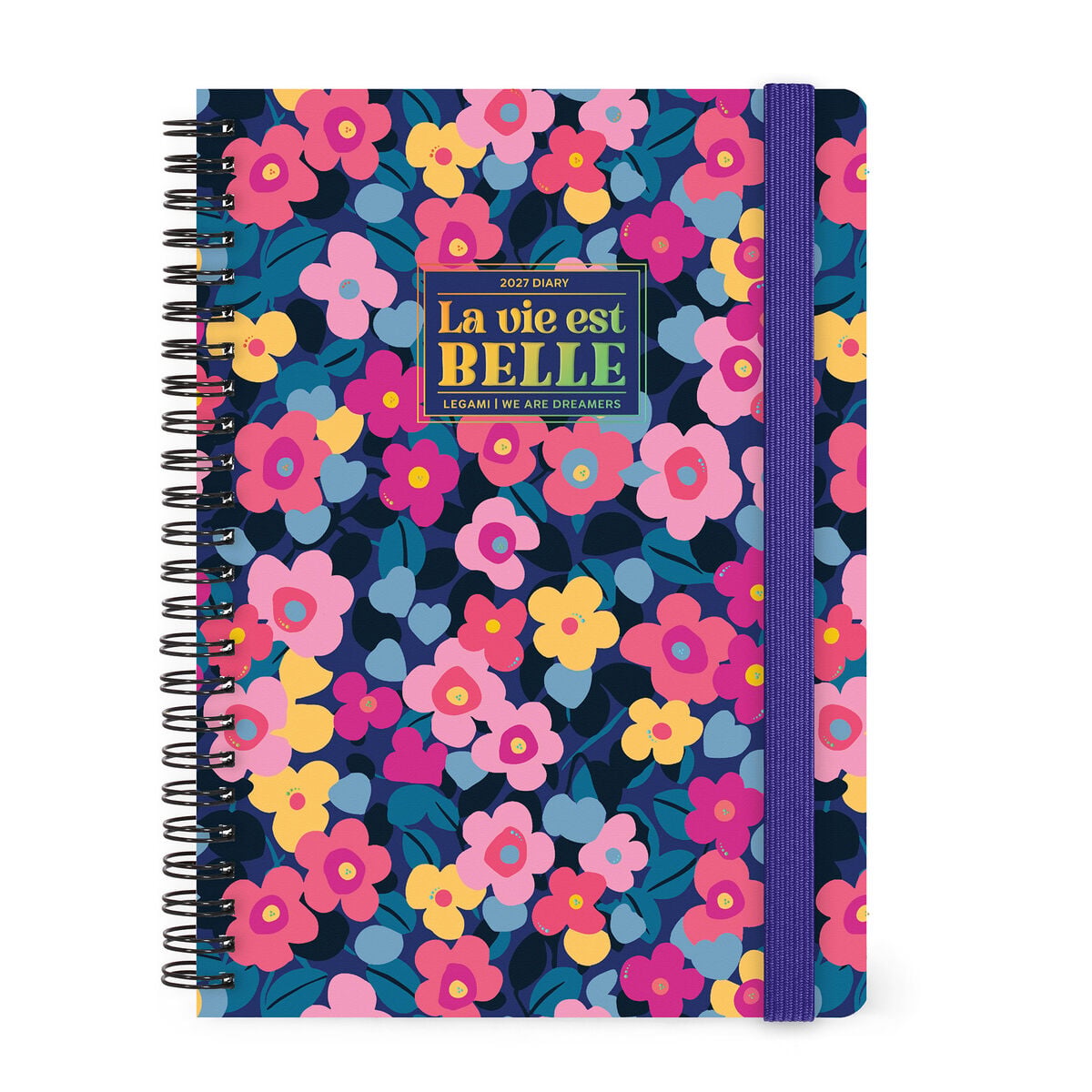 Legami - 12-Month Büyük Spiral-Bound Weekly Günlük 2027 - Çiçekler