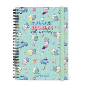 Legami - 12-Month Büyük Spiral-Bound Weekly Günlük 2027 - Kitty Bubble Tea