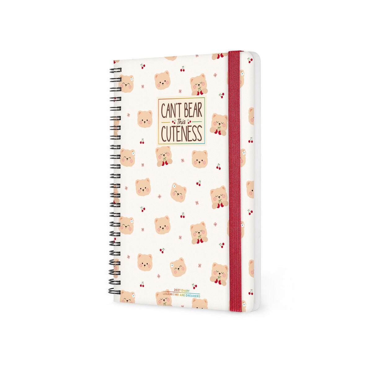 Legami - 12-Month Büyük Spiral-Bound Weekly Günlük 2027 - Ayıcık White