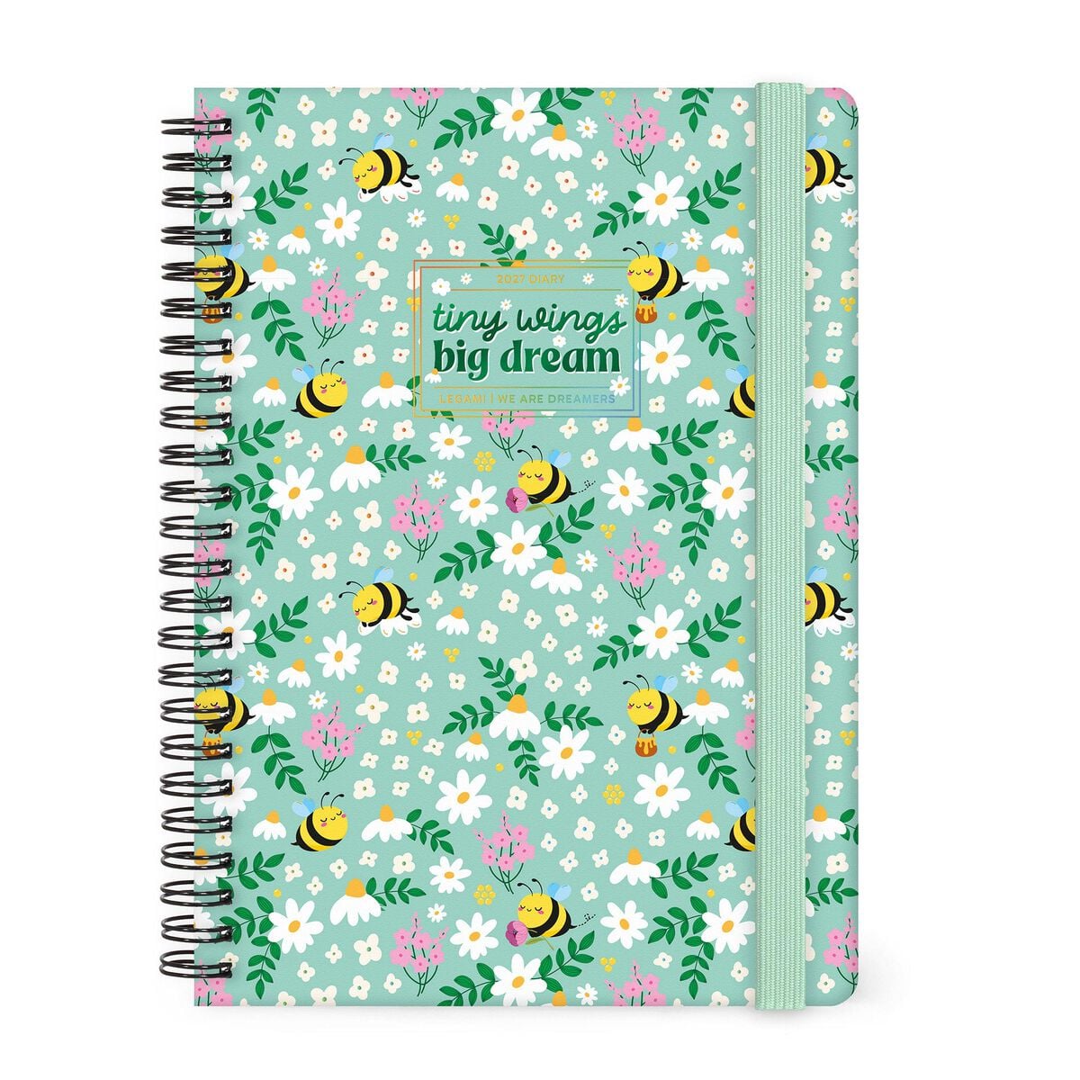 Legami - 12-Month Büyük Spiral-Bound Weekly Günlük 2027 - Bee