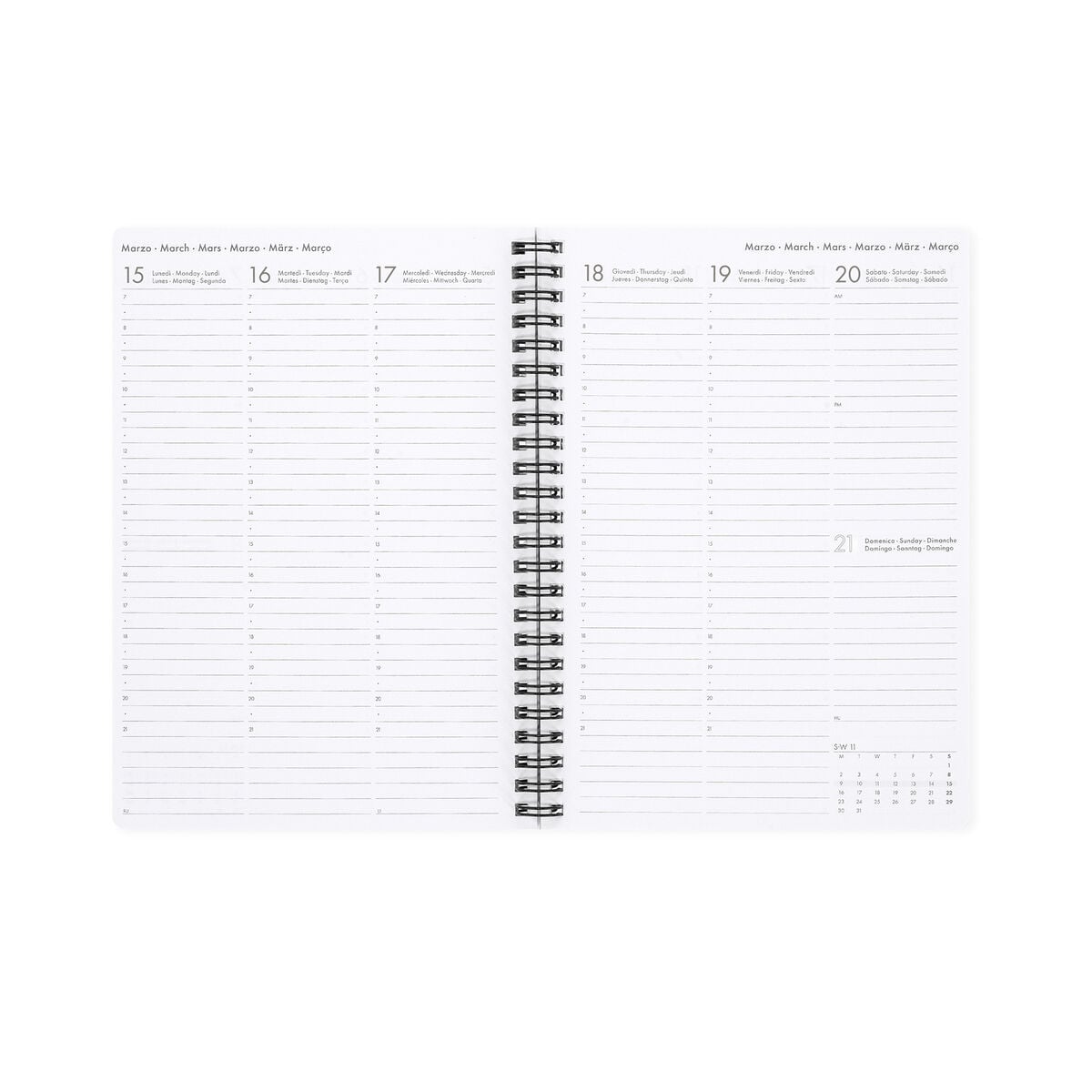 Legami - 12-Month Büyük Spiral-Bound Weekly Günlük 2027 - Daisy