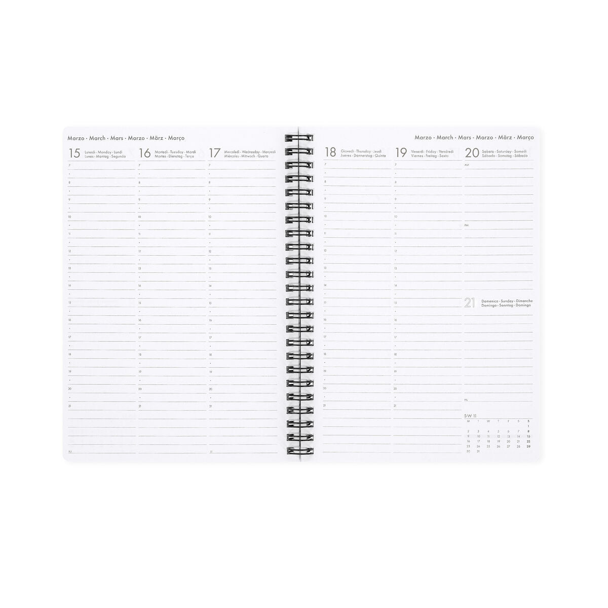Legami - 12-Month Büyük Spiral-Bound Weekly Günlük 2027 - Croissant