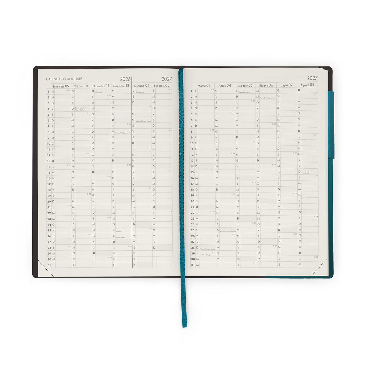 Legami - 13-Month Weekly Günlük Teachers 2026/2027 - Deep Teal