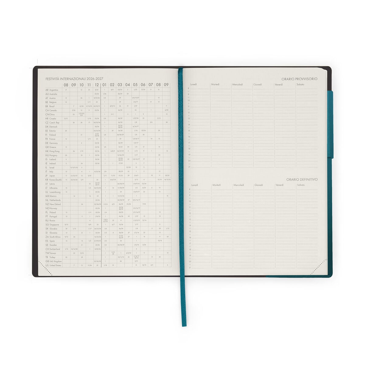 Legami - 13-Month Weekly Günlük Teachers 2026/2027 - Deep Teal