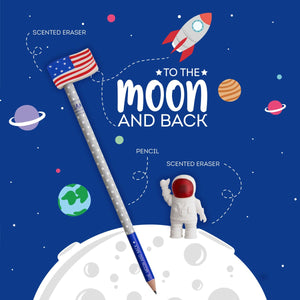 Legami - Seti 2 Erasers ve 1 Kalem - To Moon ve Back