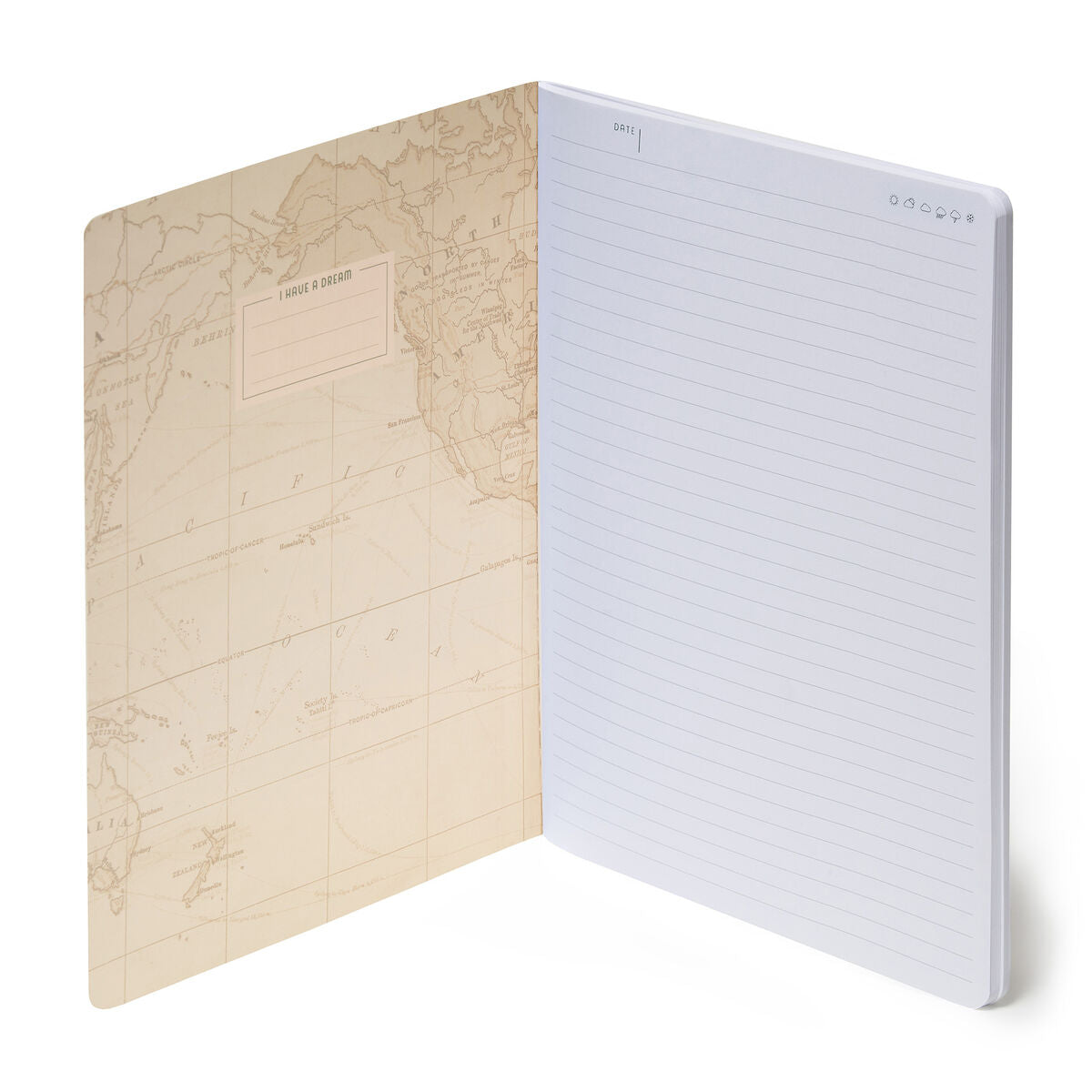 Legami - B5 liniert Notizbuch mit illustriertem Hardcover - Reisekarte