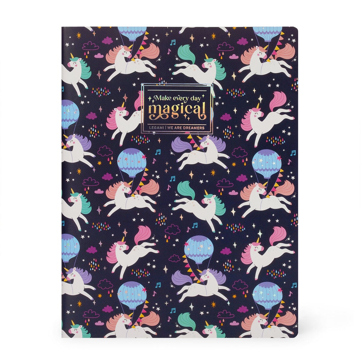 Legami - B5 Lined Defter ile Illustrated Hard Kılıf - Tek Boynuzlu At