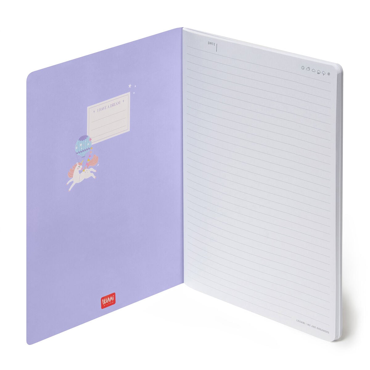 Legami - B5 Lined Defter ile Illustrated Hard Kılıf - Tek Boynuzlu At