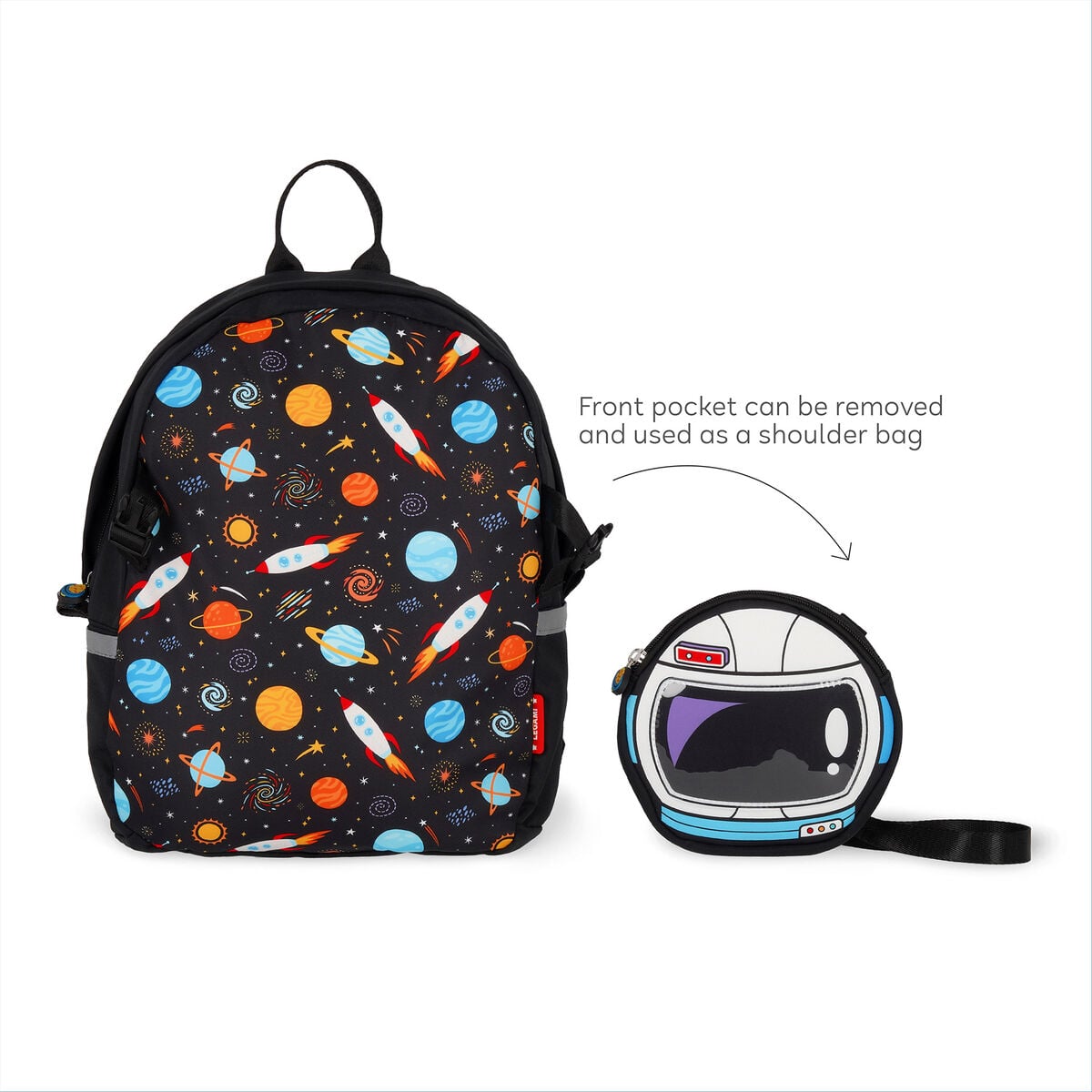 Legami - 2-in-1 Weltraum-Rucksack mit Removable Front Pocket - Sehr süß!