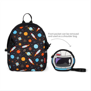 Legami - 2-in-1 Weltraum-Rucksack mit Removable Front Pocket - Sehr süß!