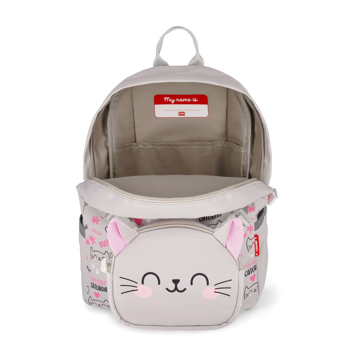 Legami - 2-in-1 Kitty Sırt Çantası ile Removable Front Pocket - Çok Tatlı!