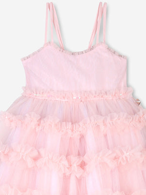 Billieblush Girls Sequin Tulle Dress in Pink