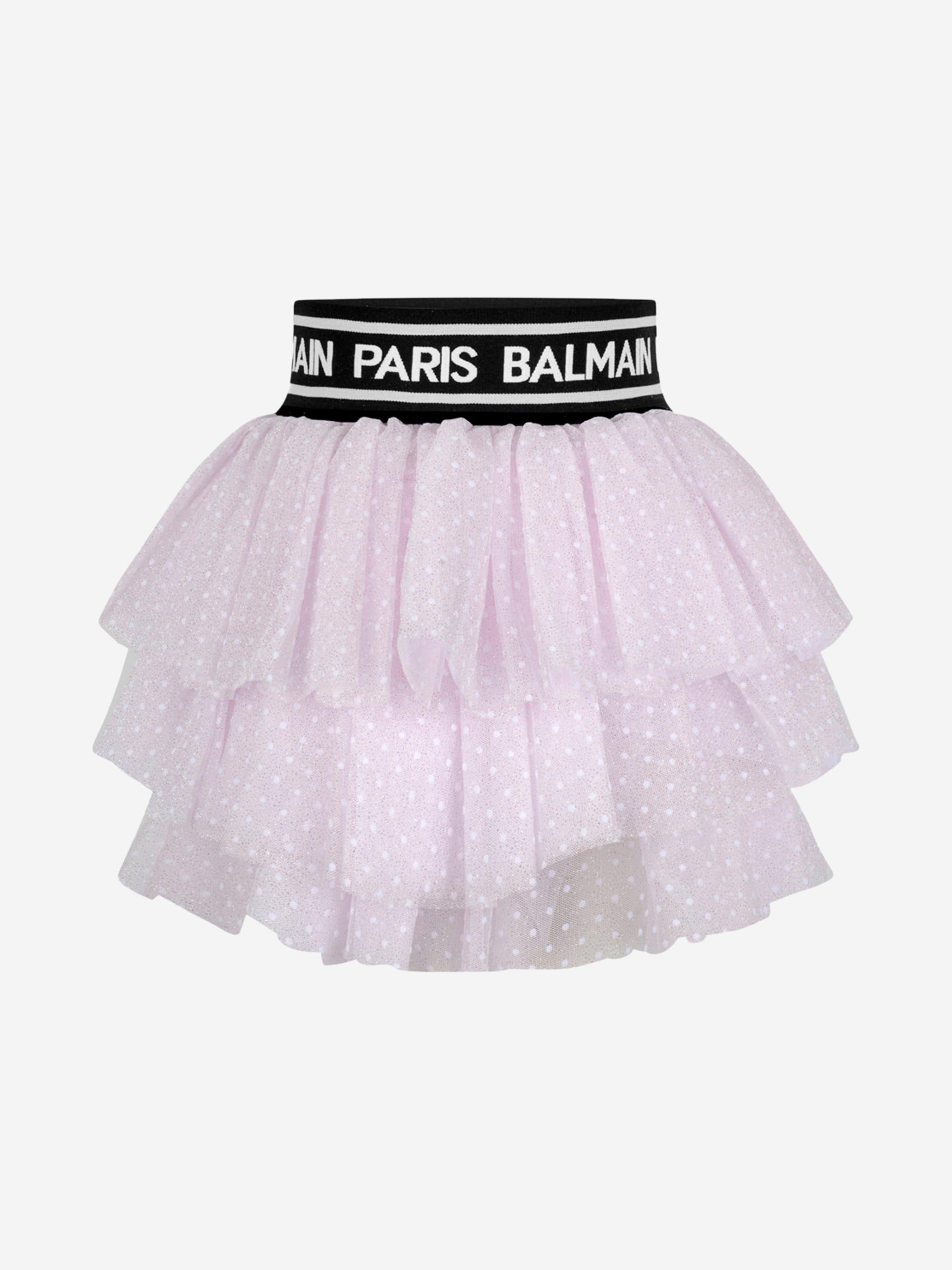 Balmain Balmain Girls Spotted Tulle Skirt