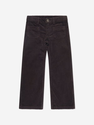 Bonpoint Girls Junon Wide Leg Trousers in Brown