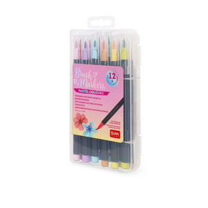 Legami - Set mit 12 Brush-Markern in Pastellfarben - Brush Marker
