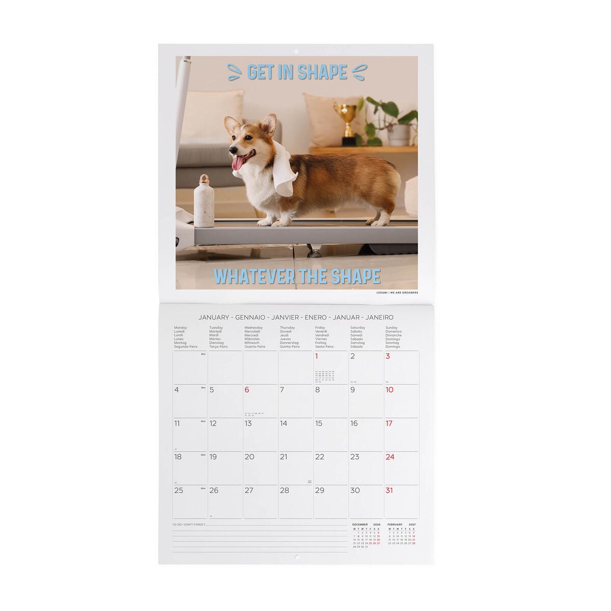 Legami - Supawstar 2027 Wall Takvim - 30 x 29 cm