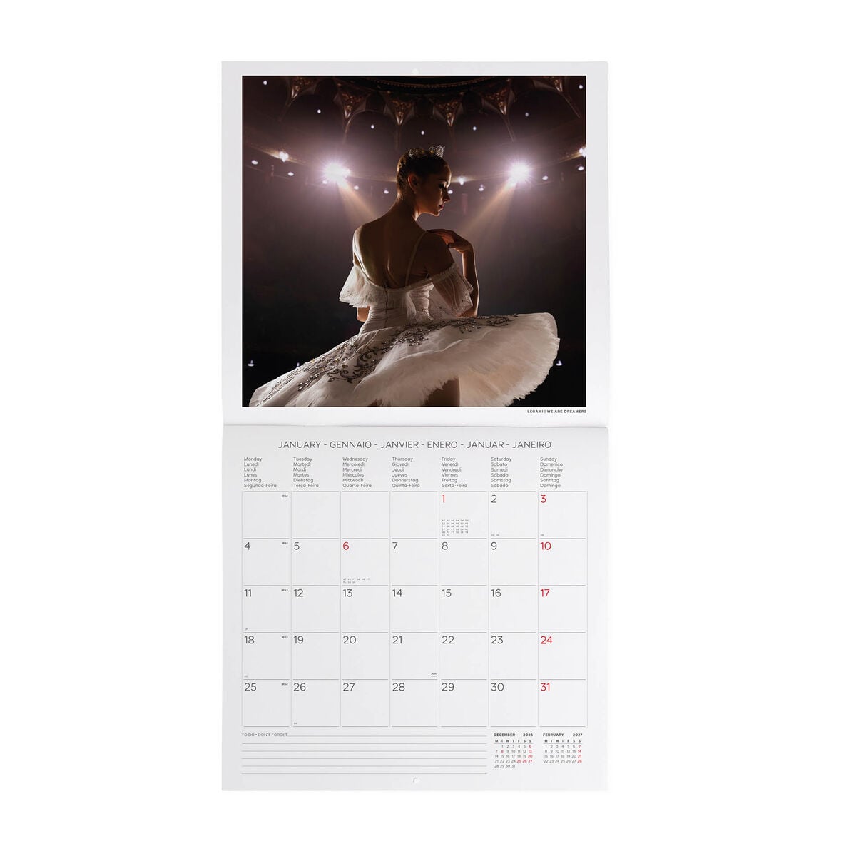 Legami - Ballet 2027 Wall Takvim - 30 x 29 cm