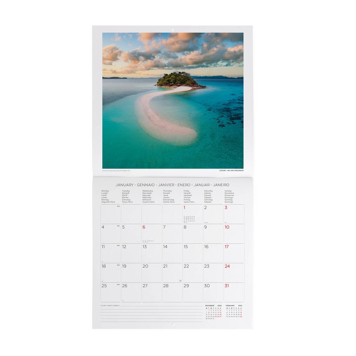 Legami - Vitamin Sea 2027 Wall Takvim - 30 x 29 cm