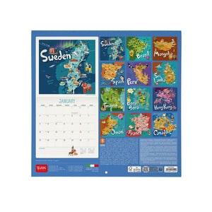 Legami - Let's Seyahat World 2027 Wall Takvim - 30 x 29 cm