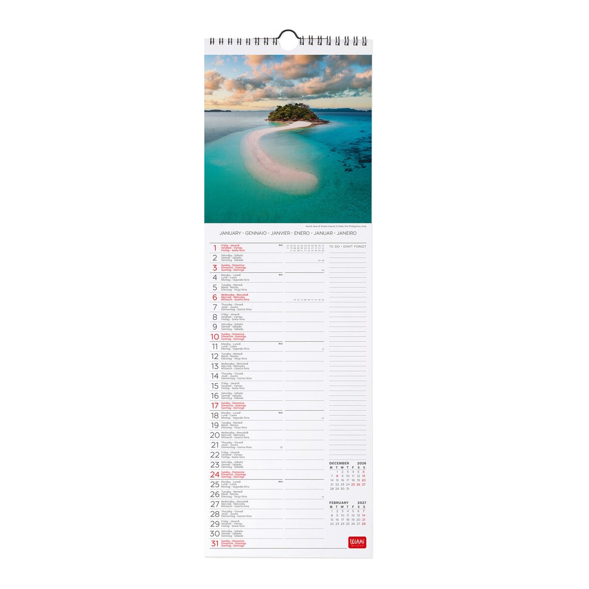 Legami - Vitamin Sea 2027 Wall Takvim - 16 x 49 cm