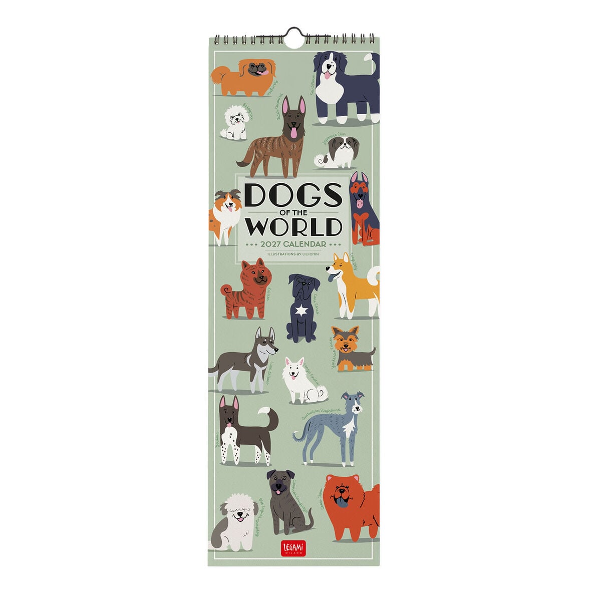 Legami - Dogs World 2027 Wall Takvim - 16 x 49 cm