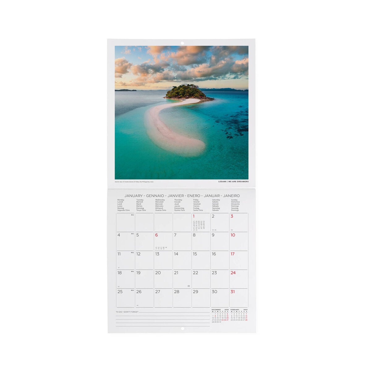 Legami - Vitamin Sea 2027 Wall Takvim - 18 x 18 cm