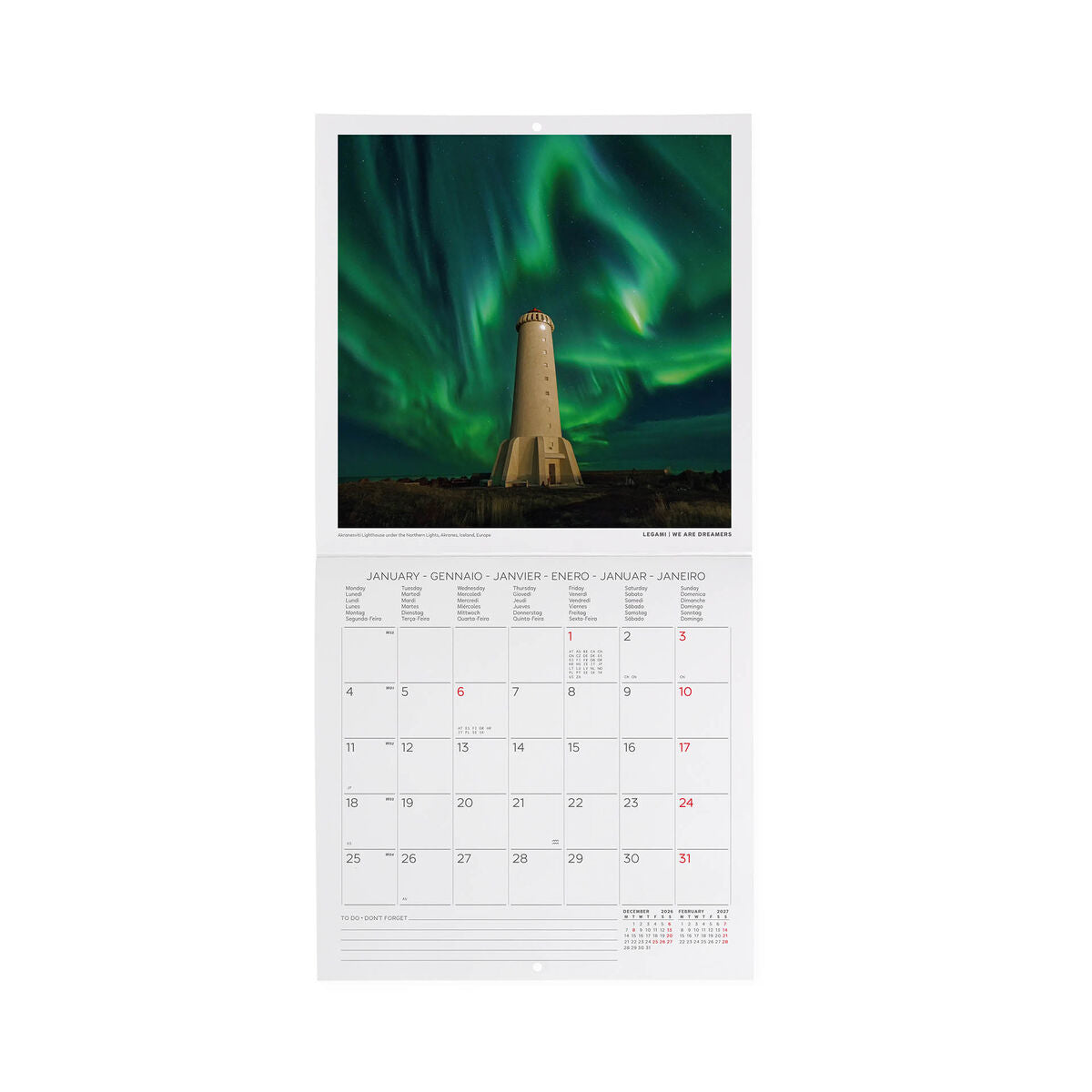 Legami - Lighthouses World 2027 Wall Takvim - 18 x 18 cm