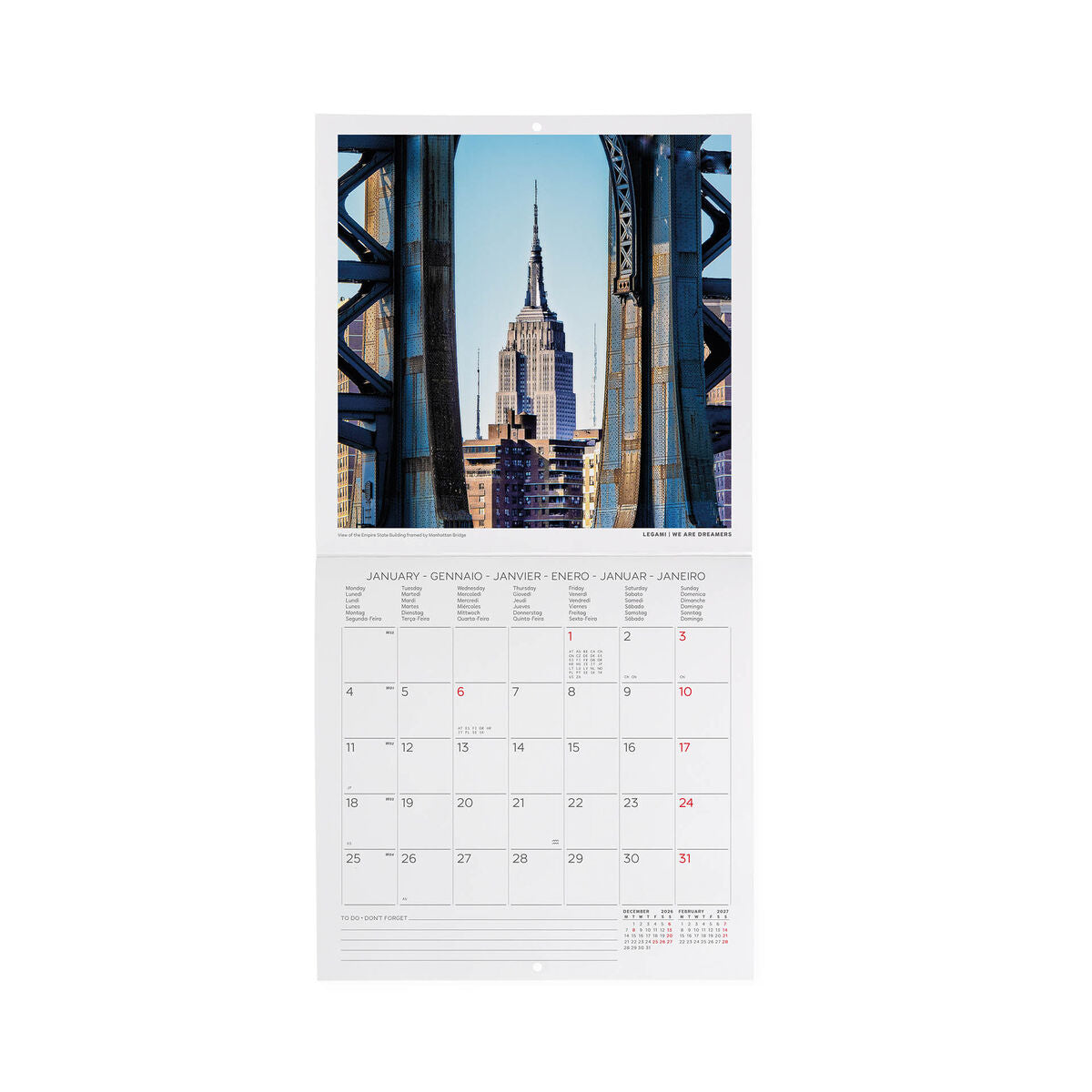 Legami - New York 2027 Wall Takvim - 18 x 18 cm