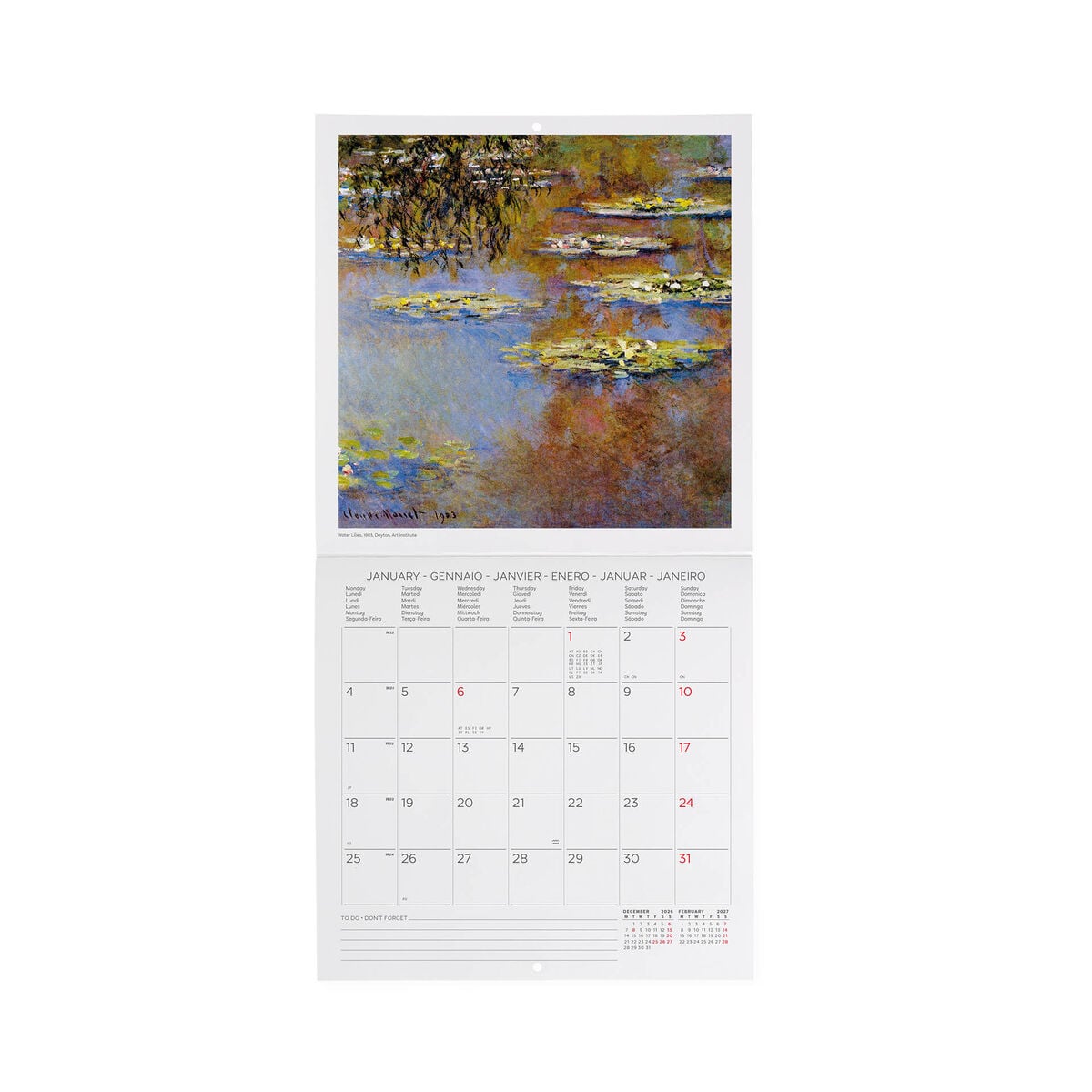 Legami - Claude Monet 2027 Wall Takvim - 18 x 18 cm