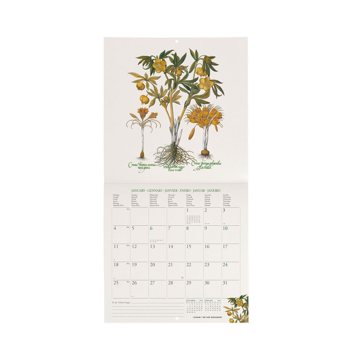Legami - Herbarium 2027 Wall Takvim - 18 x 18 cm