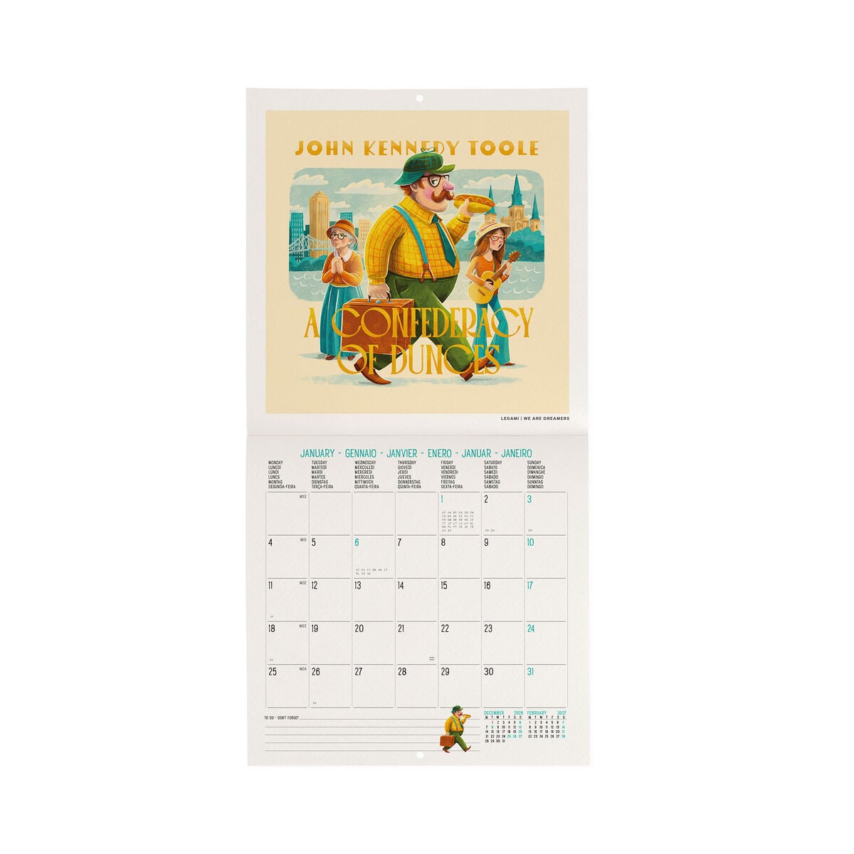 Legami - 2027 Wall Takvim - 18 x 18 cm - Kitap Lover's